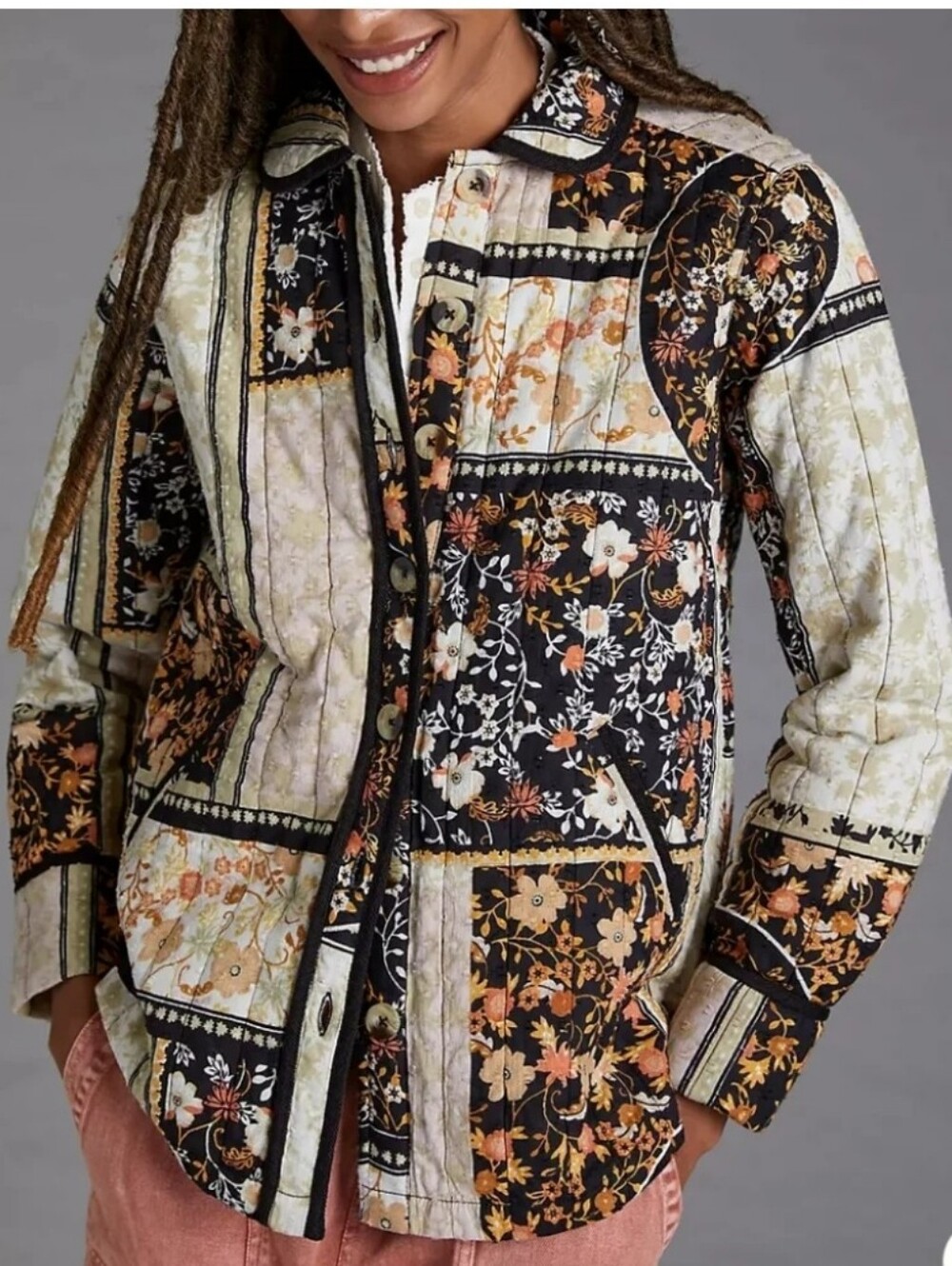 Anthropologie Patchwork Quilted Shacket Size Small